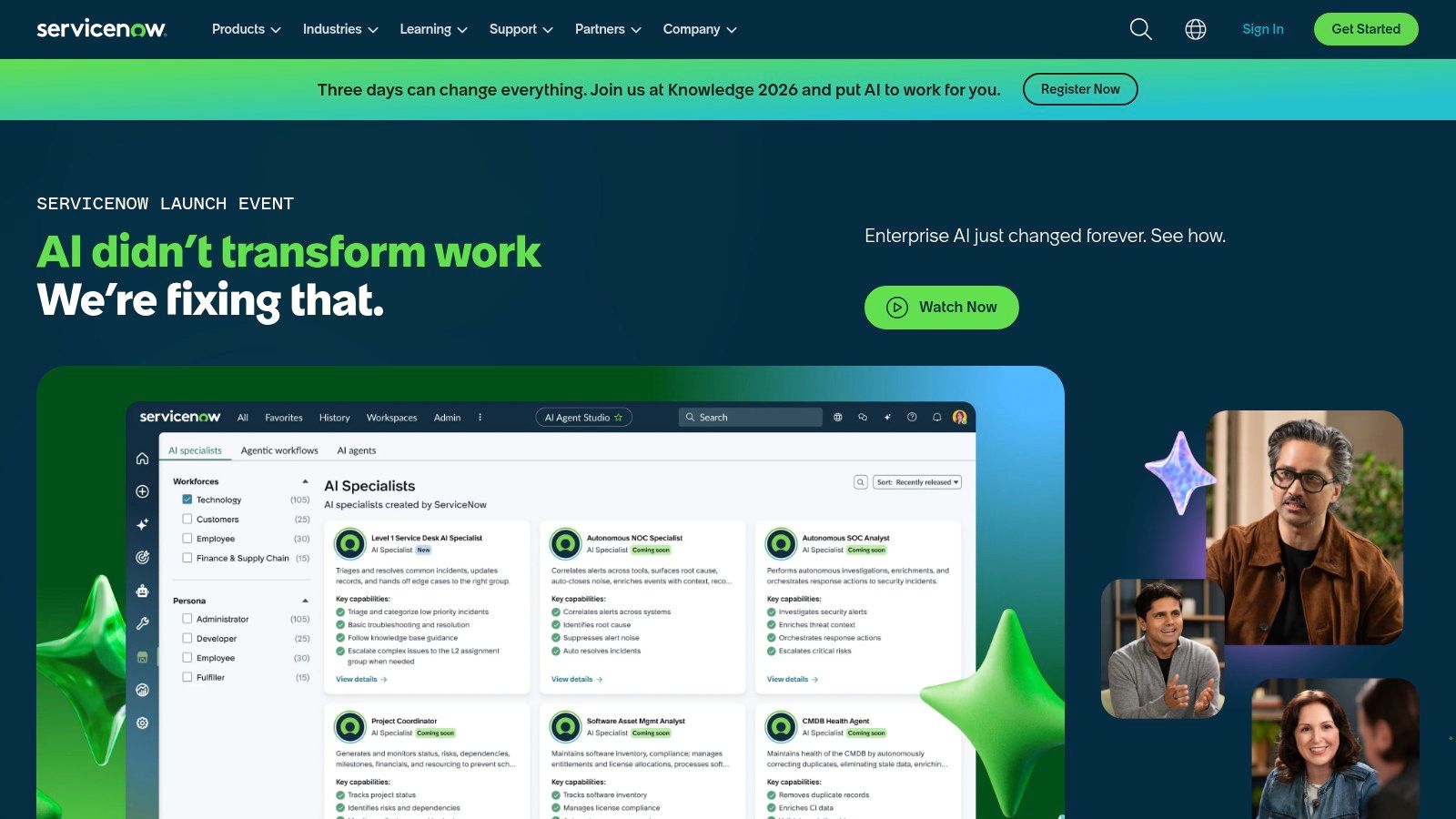 ServiceNow Platform (Flow Designer + Now Assist)