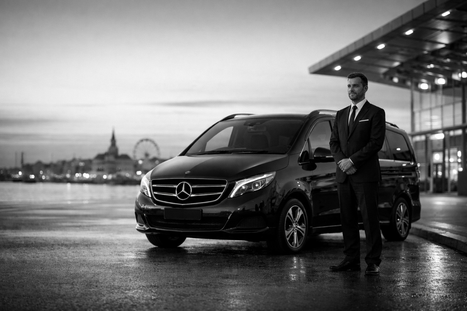Drone shot of a running track at night