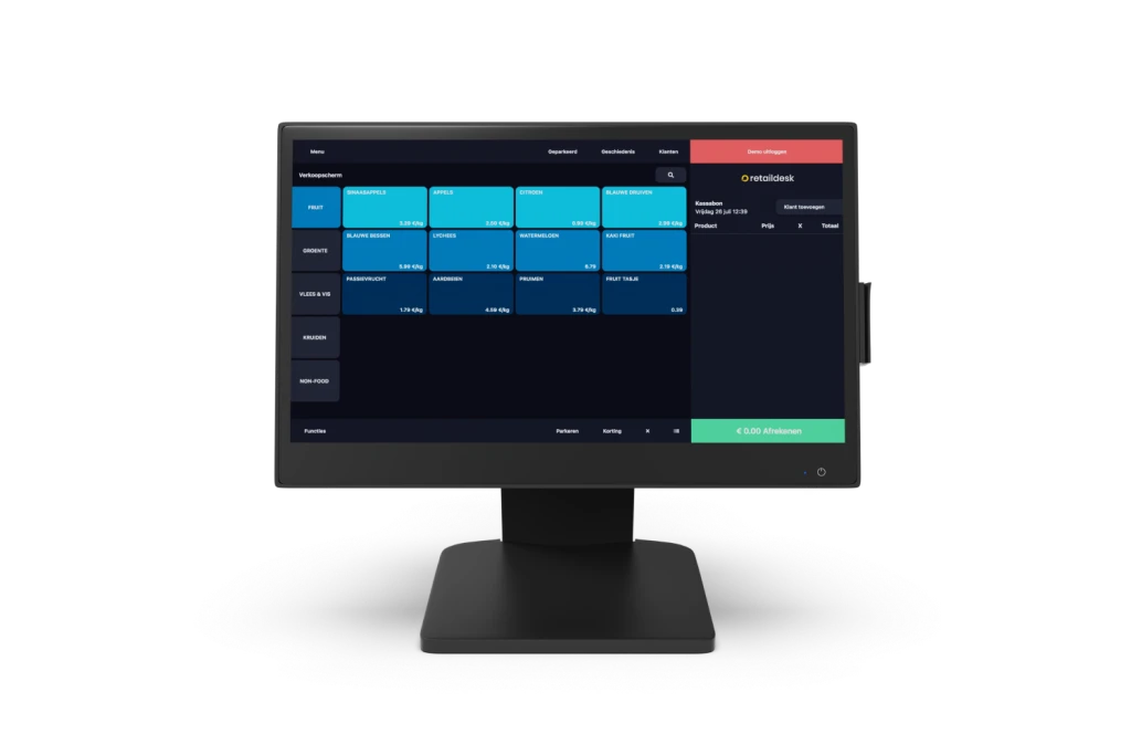 Kassasoftware op een kassasysteem