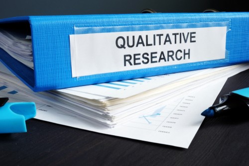 Qualitative research methods are reported in a blue folder