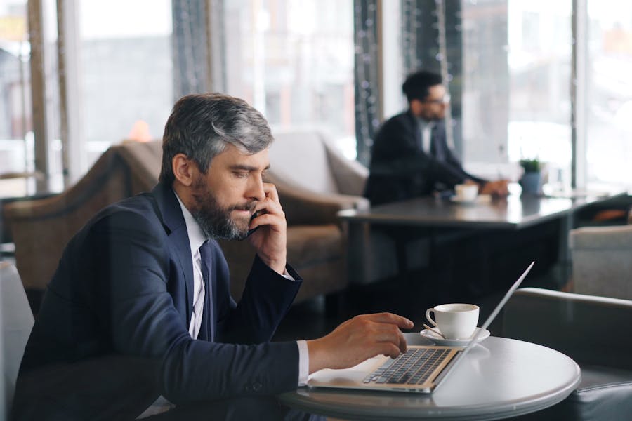 Person talking to phone