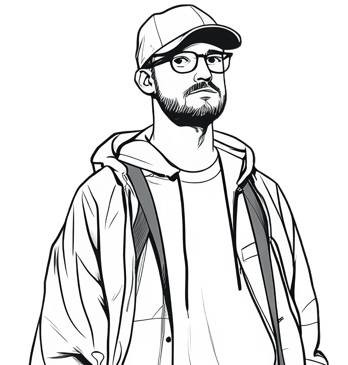 Stylized Man in Modern Casual Attire 