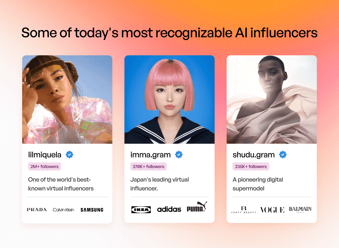 Today AI influencers
