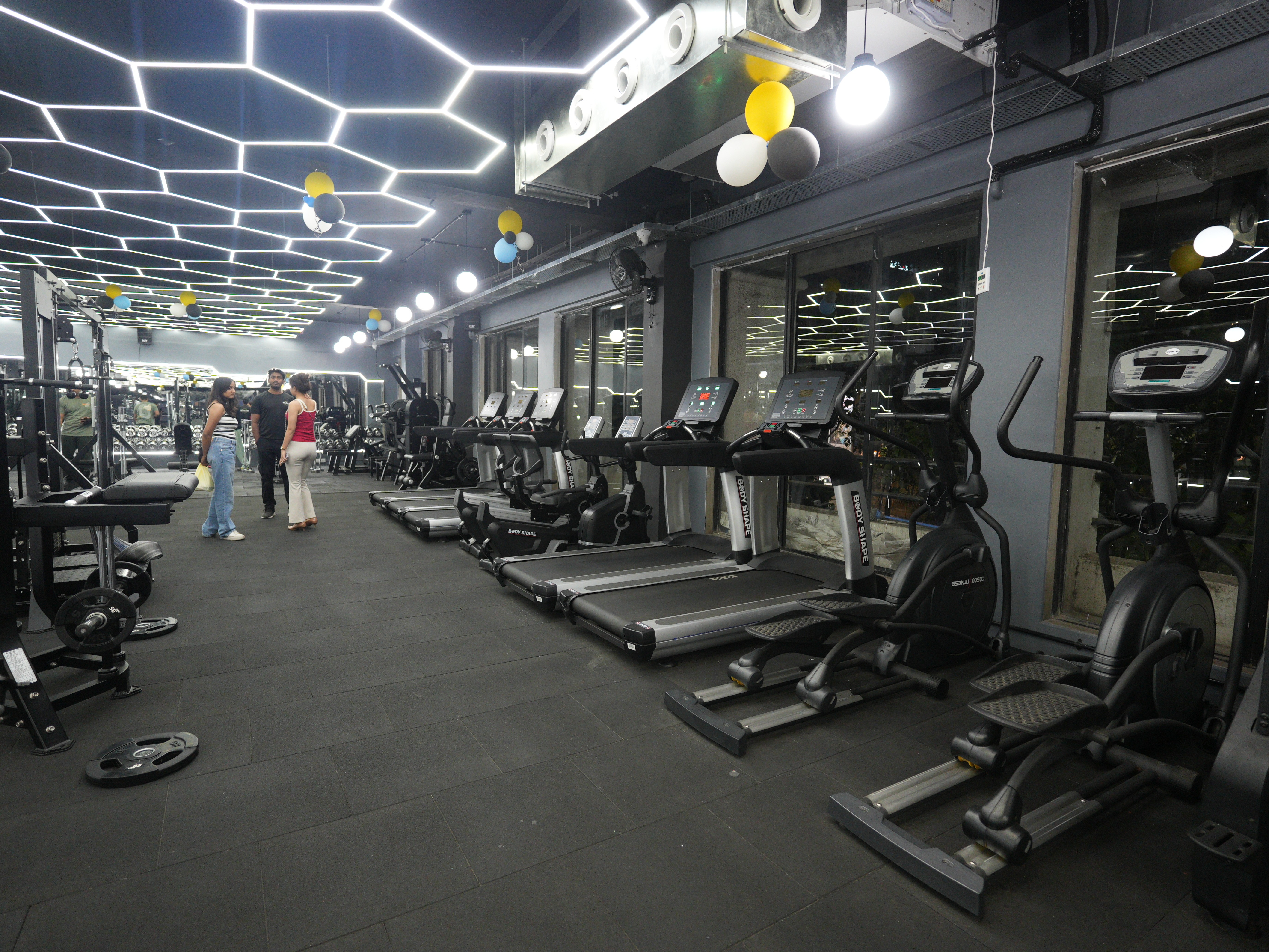 A woman using dumbell for working out