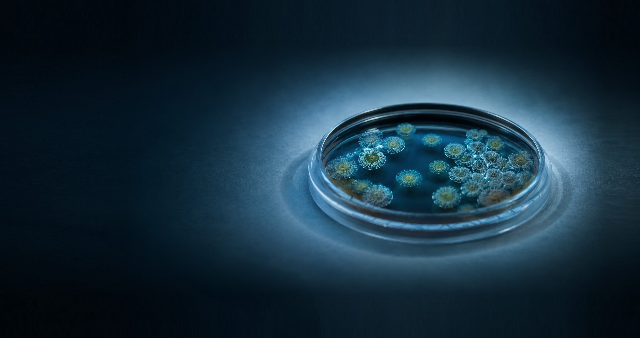 Microbial culture in a lab dish