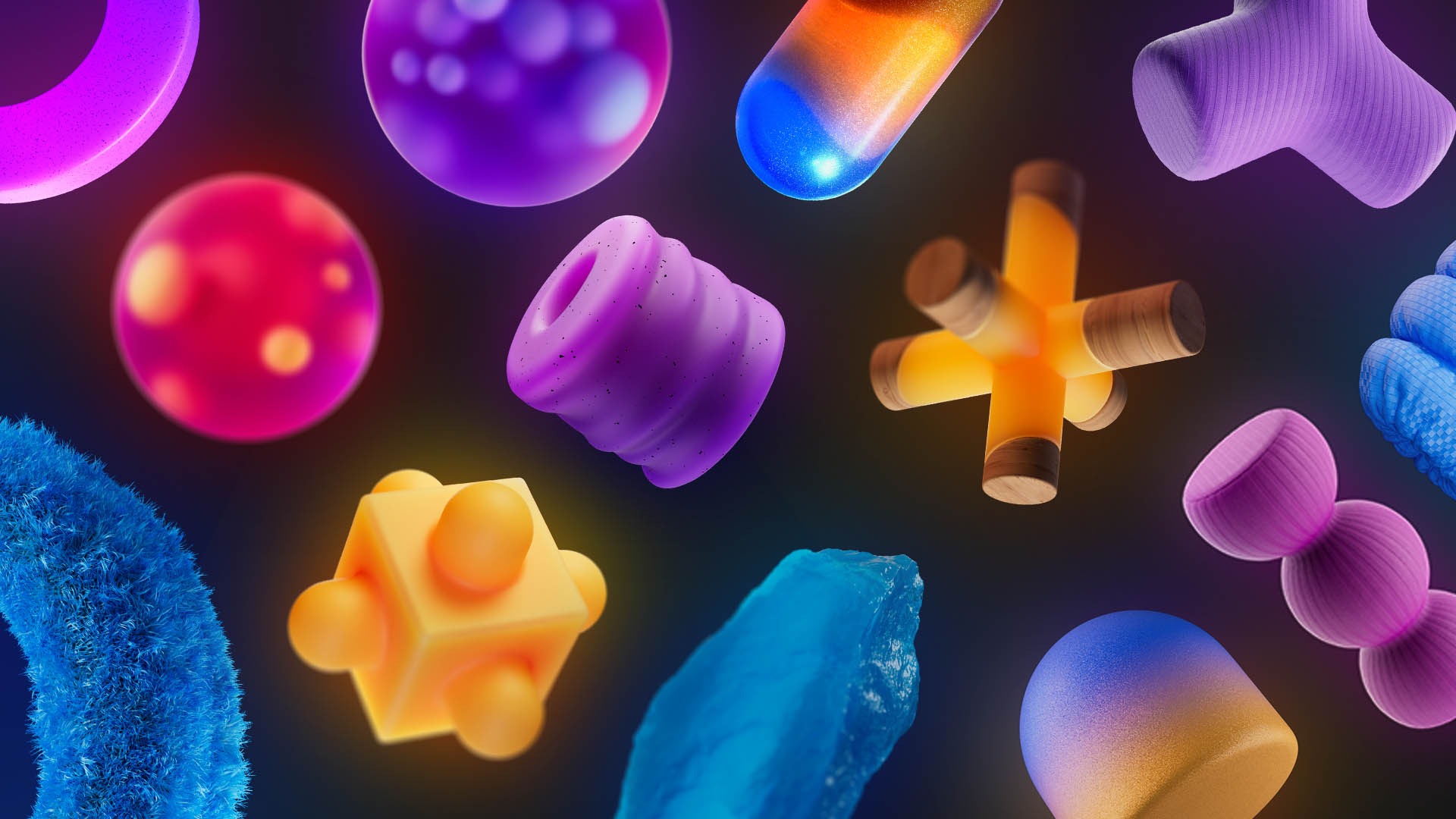 Colorful 3D shapes