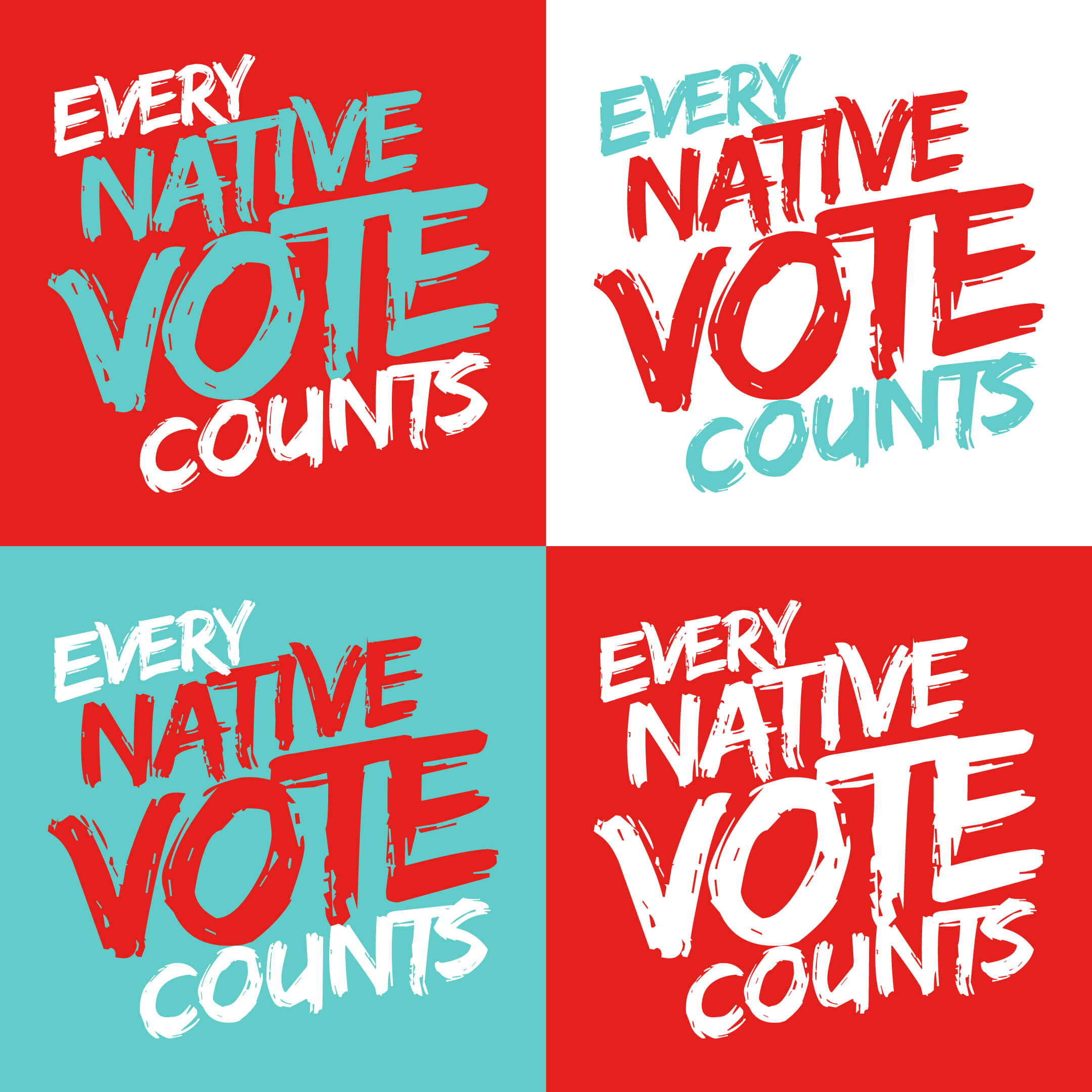 Native vote logo in multiple colors