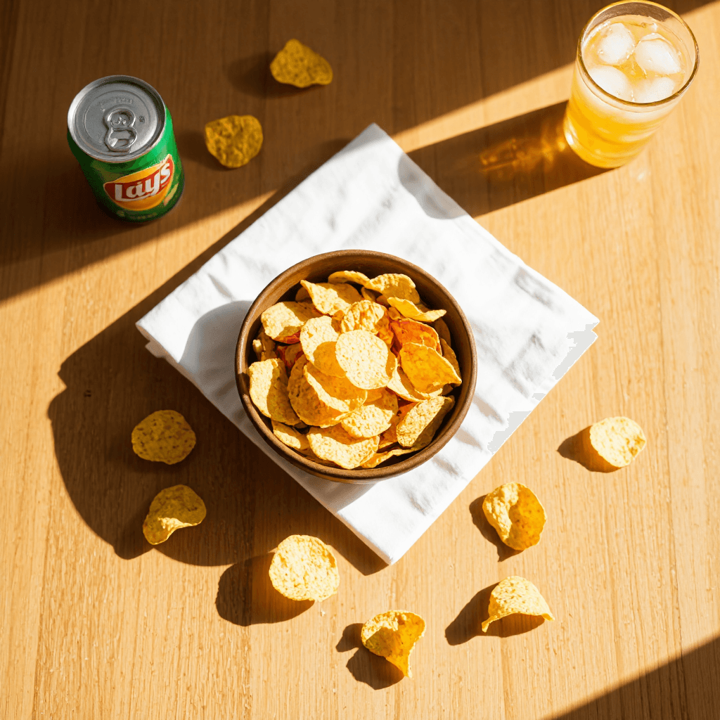 product photography of a can of chips