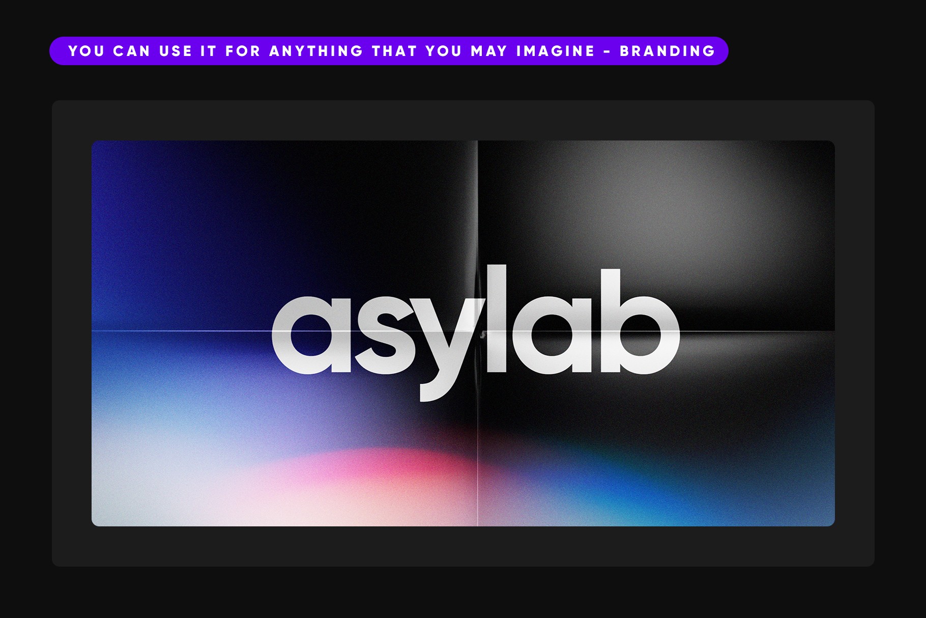 Branding example using dark gradients for a sophisticated and modern identity.