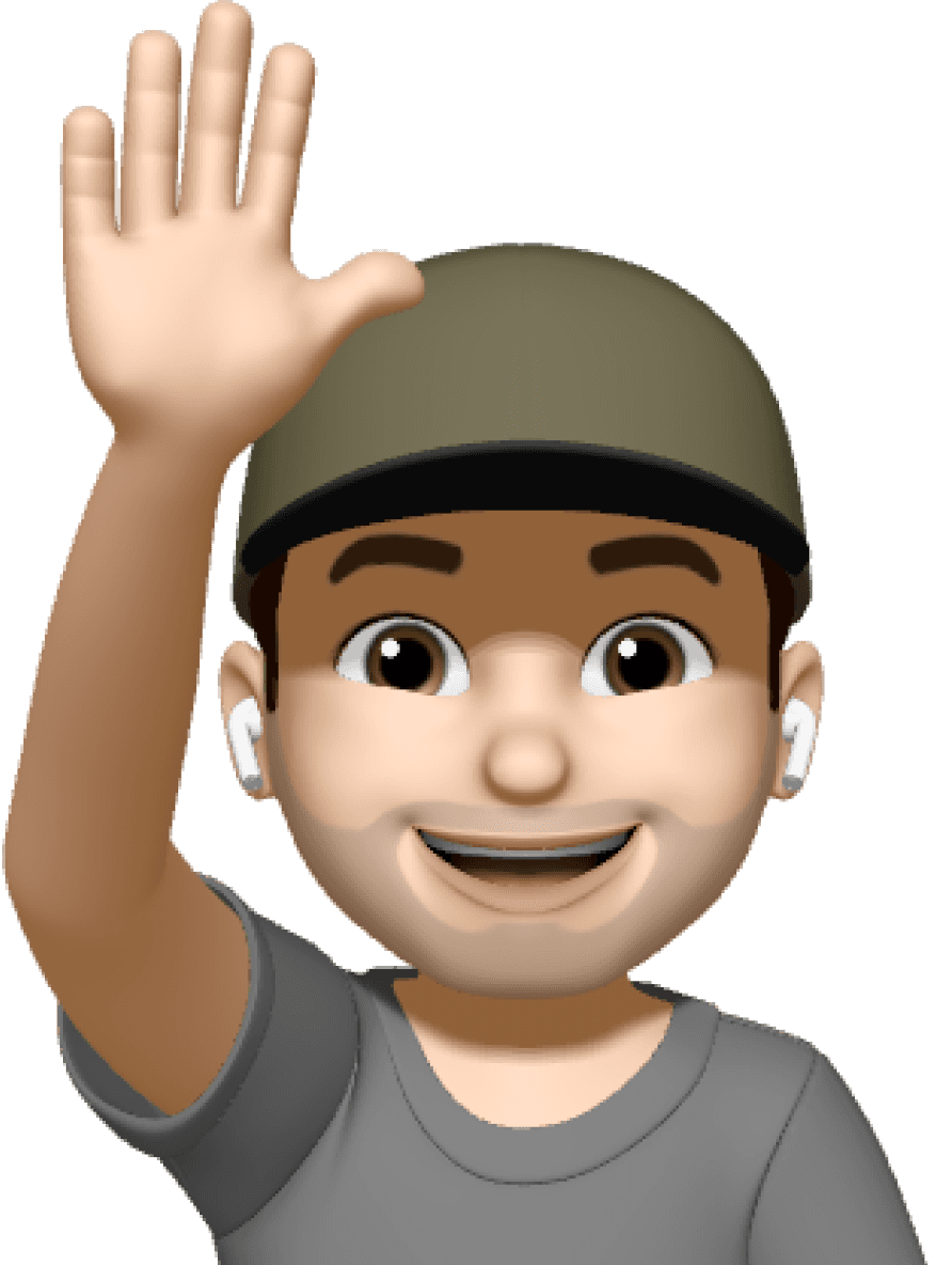 A memoji of Rocco waving