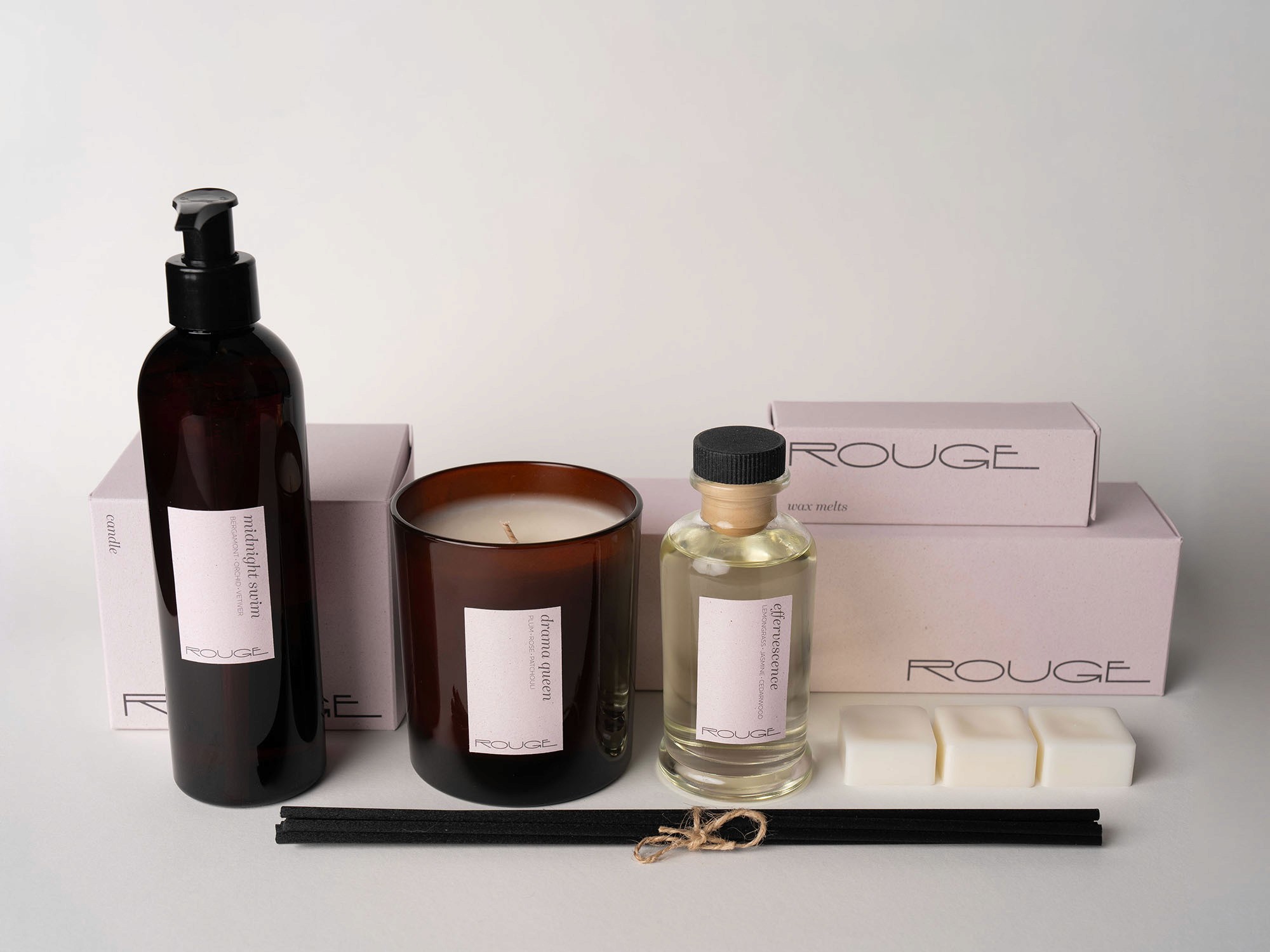 Candles, diffusers, handcream, handwash products