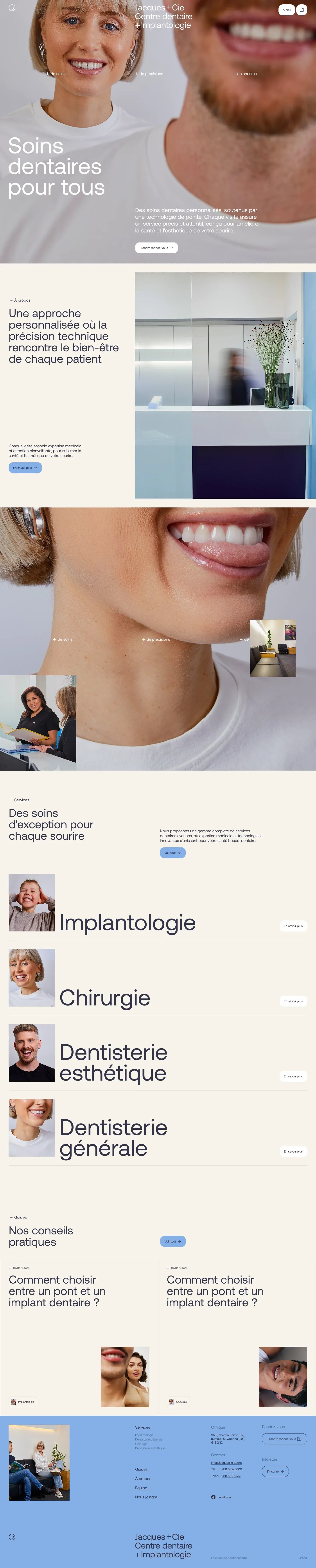 Jacques + Cie – Clinique dentaire à Québ landing page screenshot showcasing Health & Fitness and Medical design