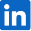 LinkedIn logo featuring a blue square with a white "in" symbol, representing the professional networking platform.