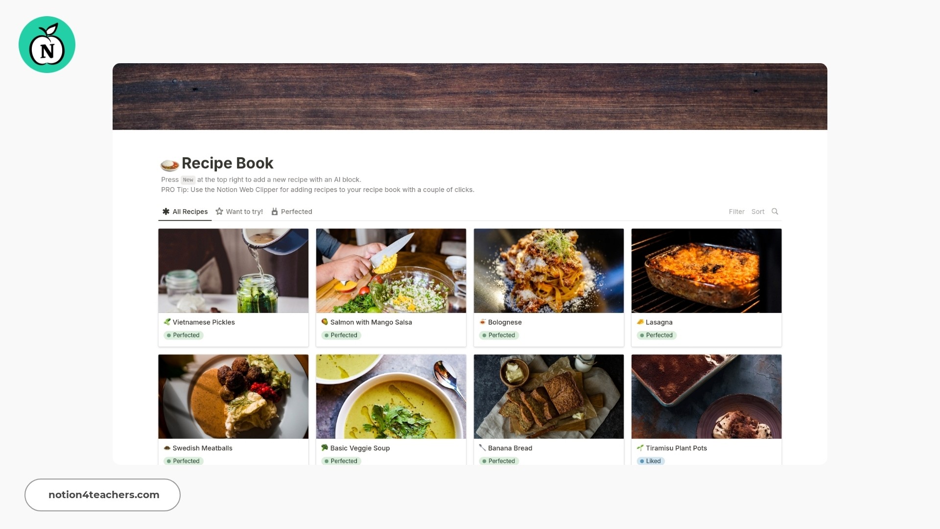 Recipe Book 2024 Template | Notion Marketplace