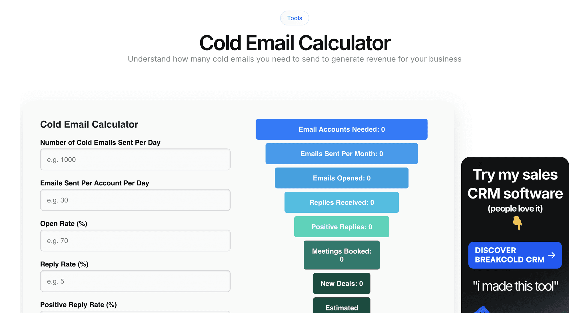 Cold Email Calculator