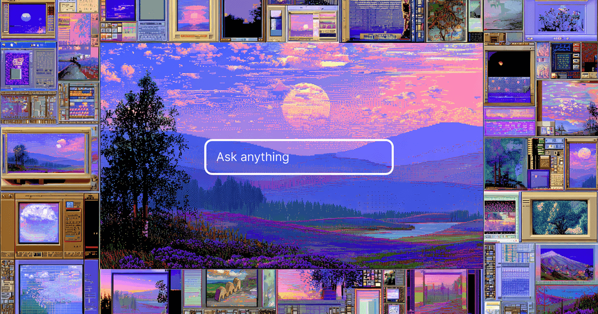 A chatbot prompt on a retro computer screen