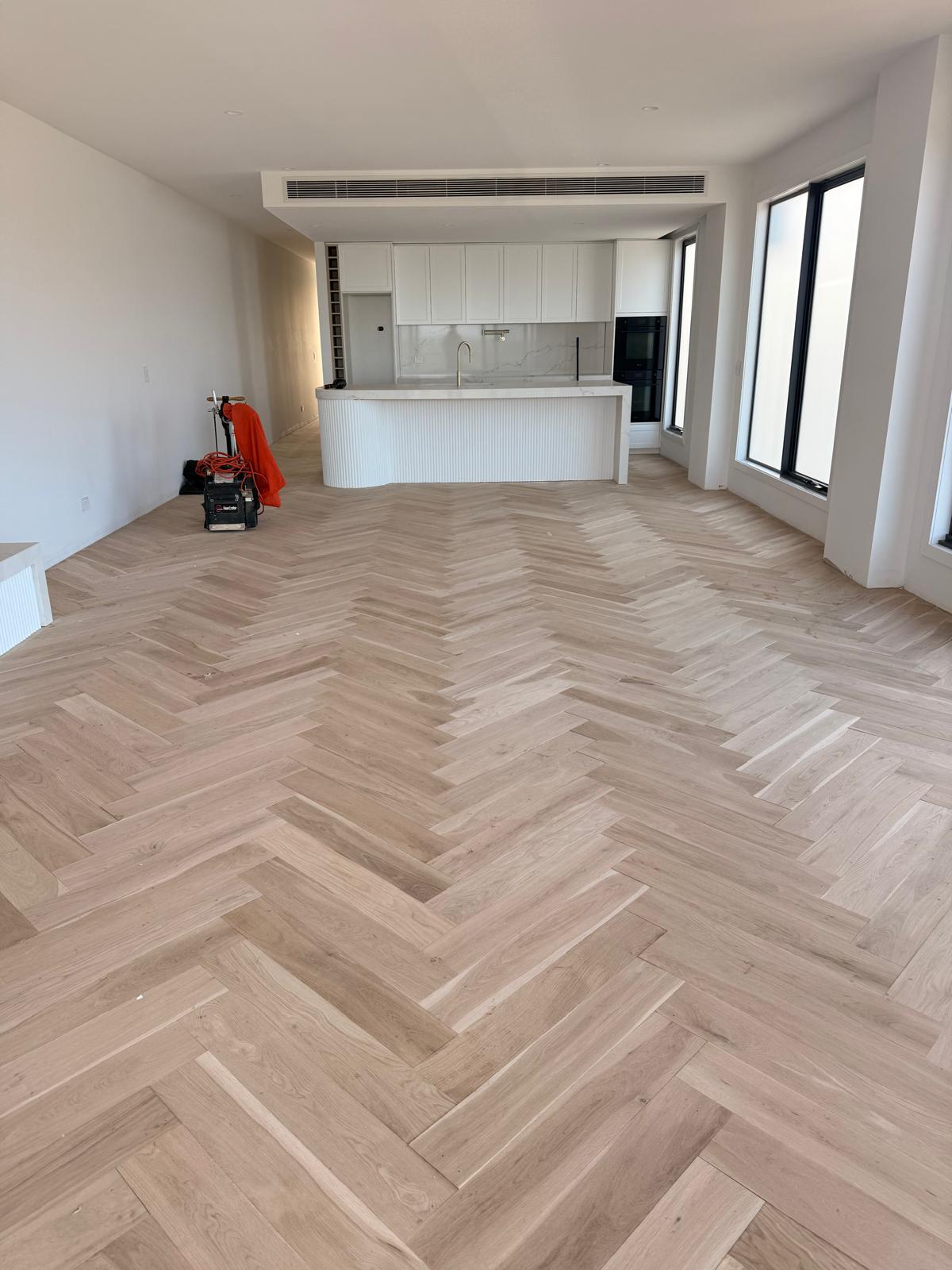 Timber floor restoration before