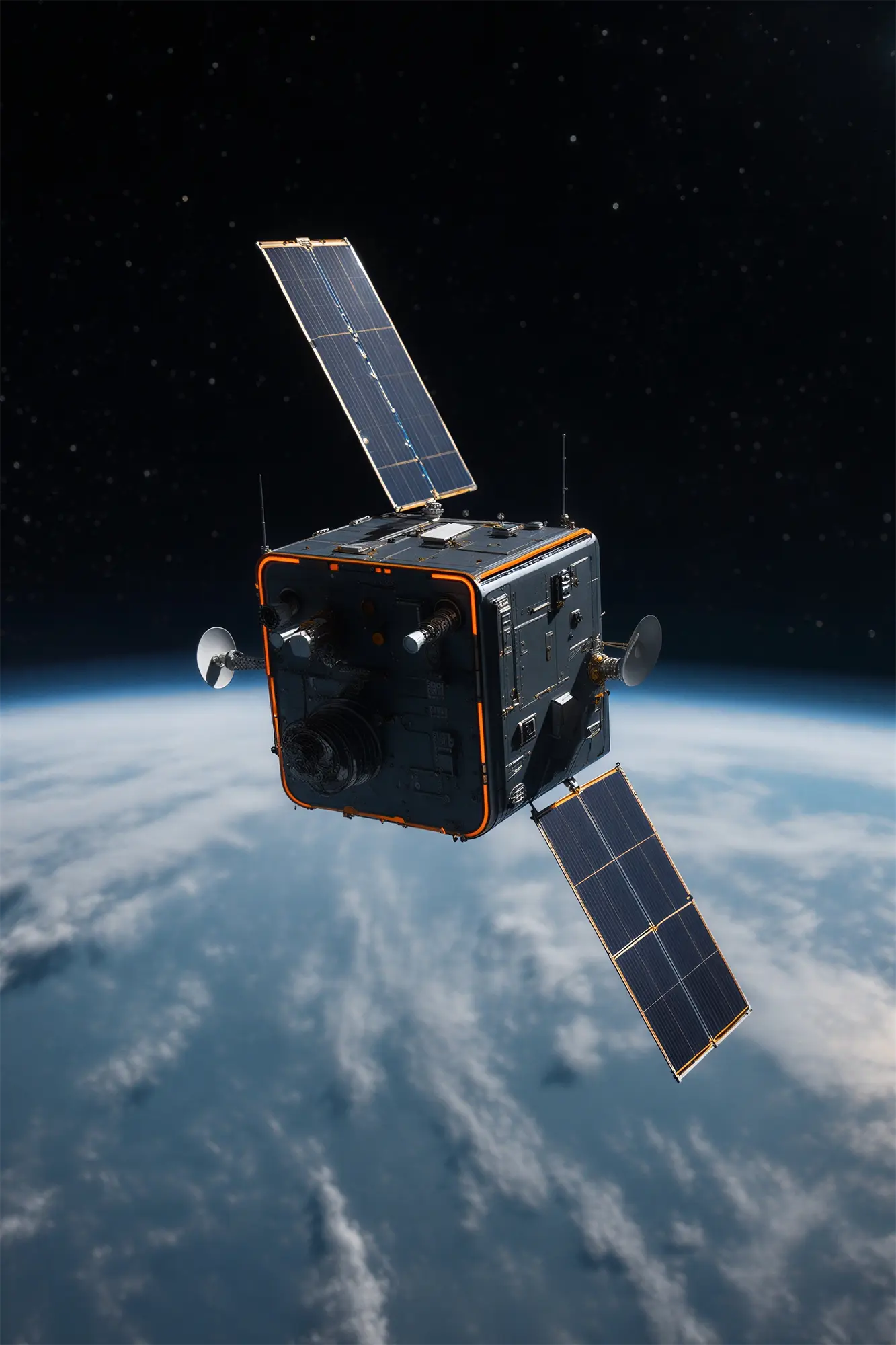 Telecom satellite in the Earth orbit