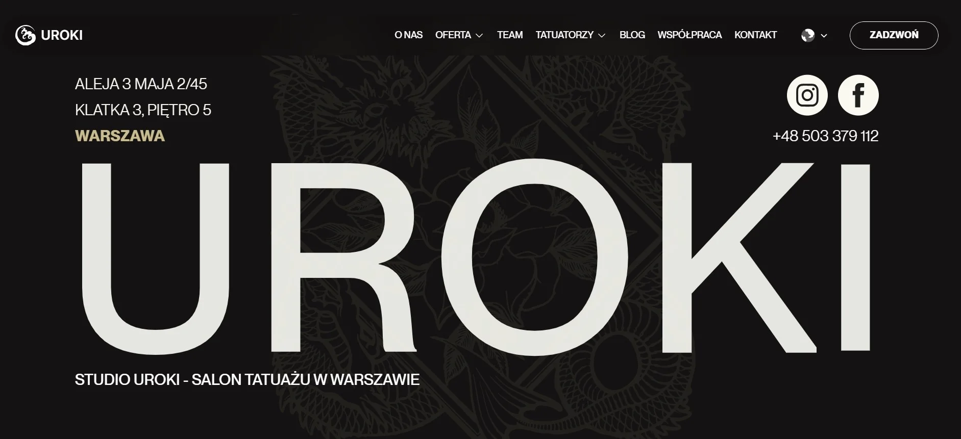 Best Arts and Media Websites Built with Framer - Uroki Tattoo