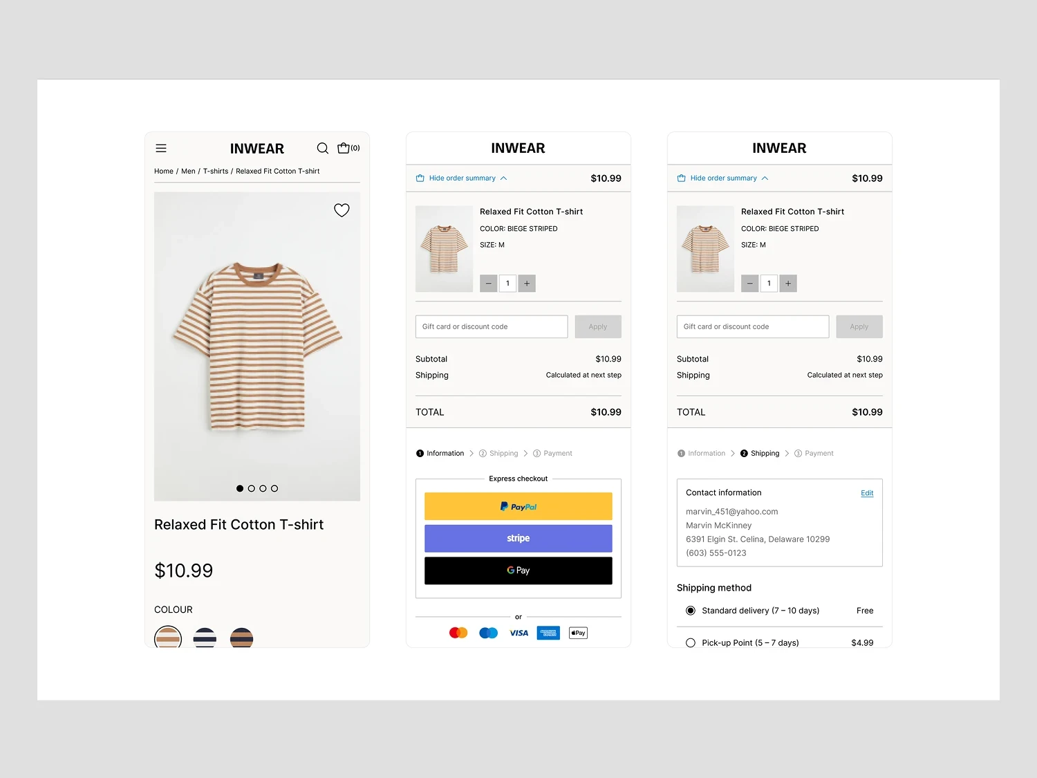 Order process on mobile