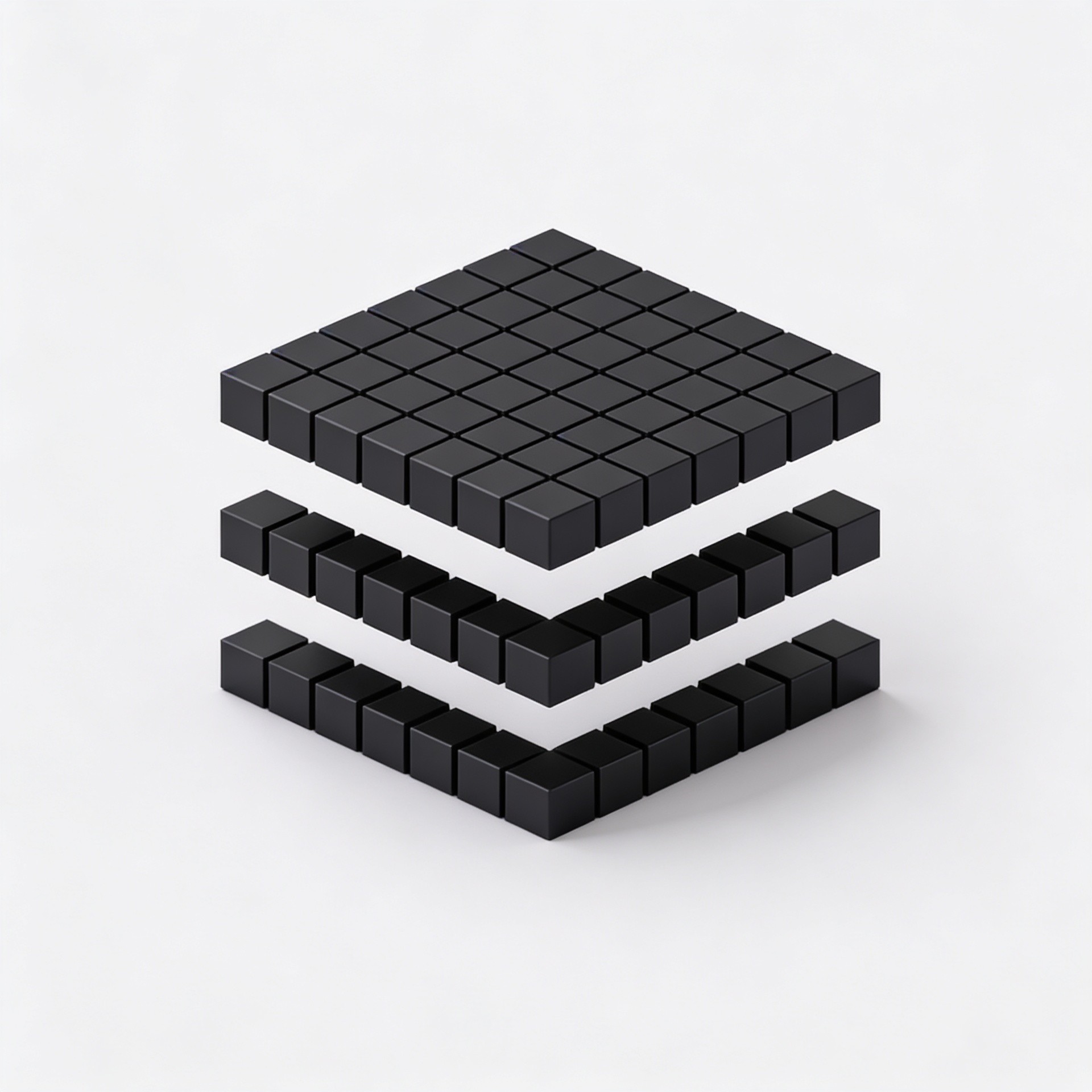 Black voxel Buffer logo symbolizing social media scheduling