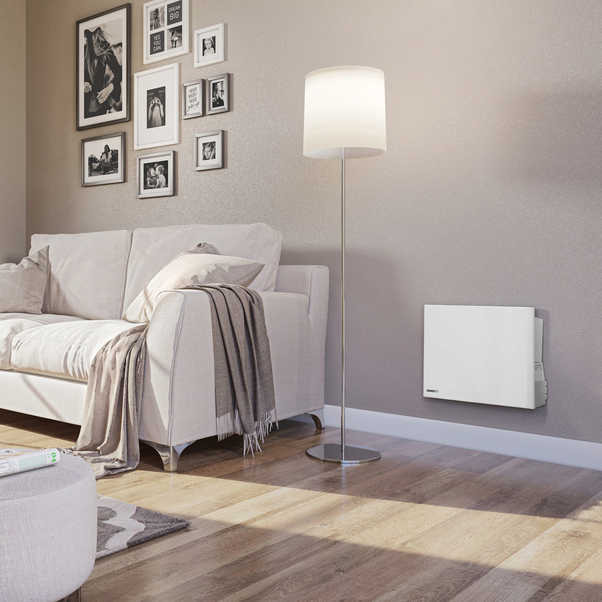 ConvectAir slim profile wall mounted electric panel heaters for residential and office interior heating in British Columbia