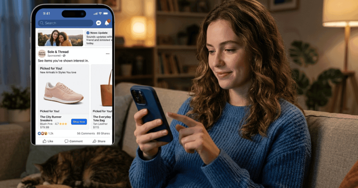 Meta dynamic ad with personalized product recommendations