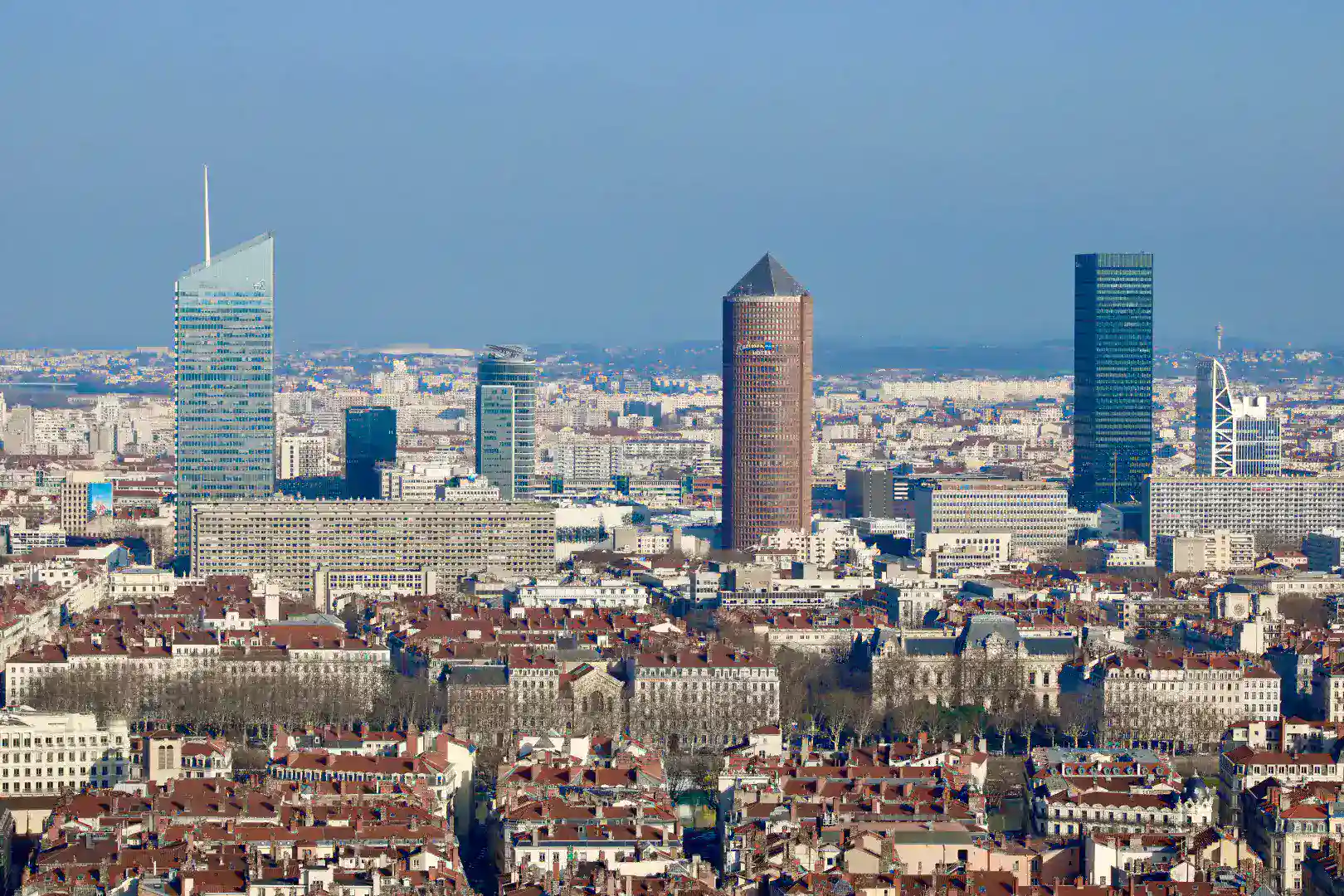 Photo panoramique du quatrier de la part-dieu à Lyon