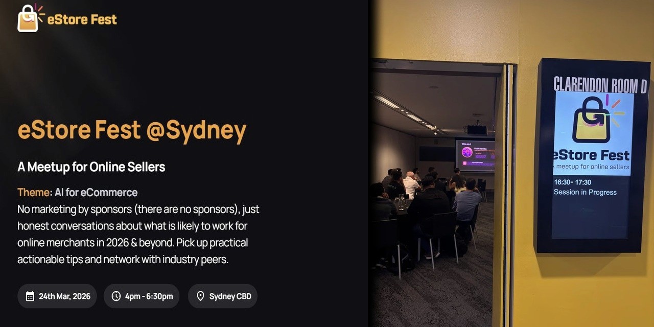 eStore Fest Sydney meetup event overview and session room