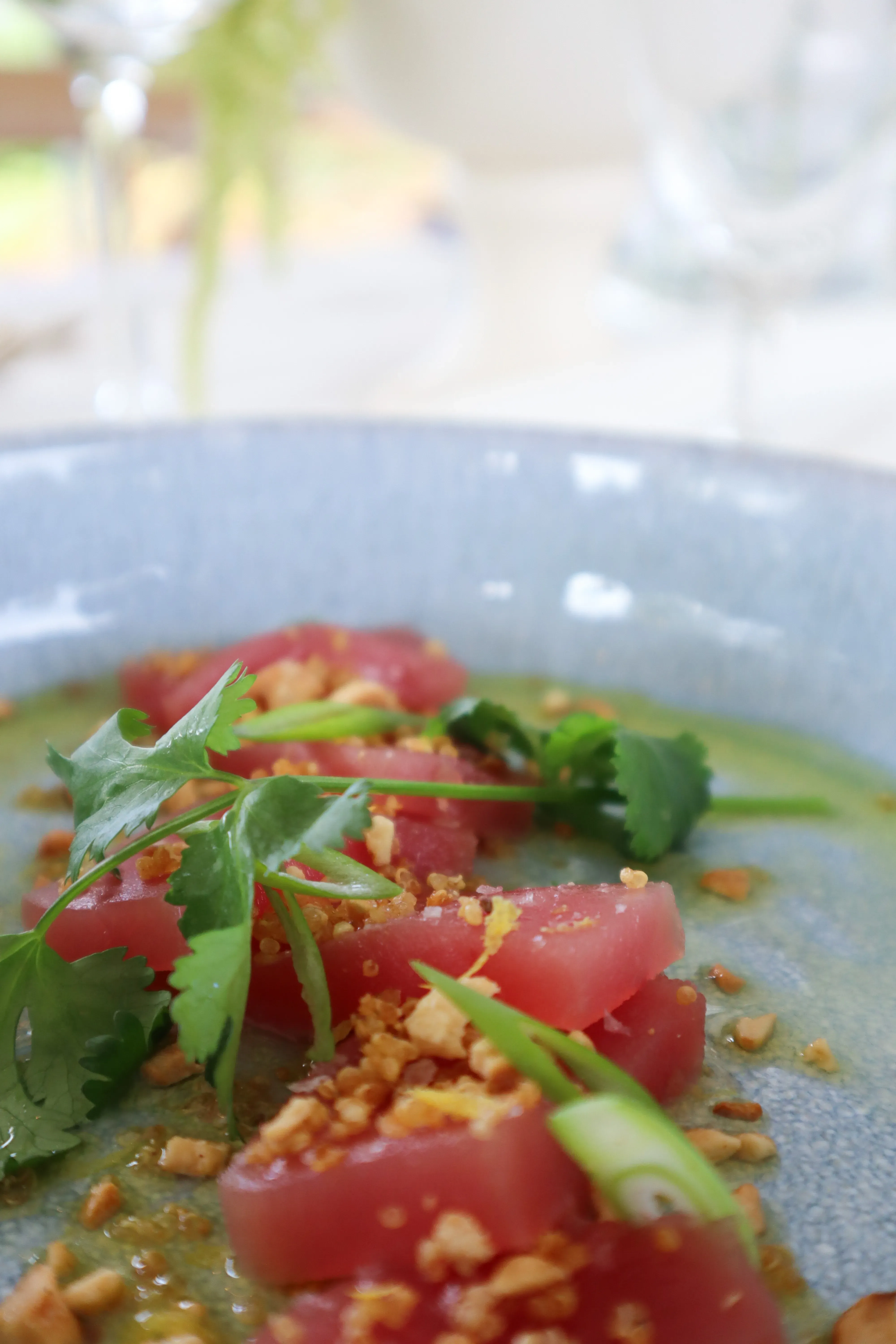 Seafood plated gorgeously by Chef Josh Gillard for an anniversary dinner