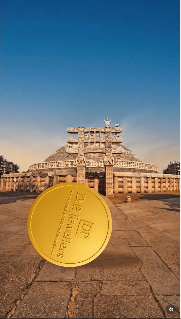 Palm trees frame a dramatic mountain valley landscape