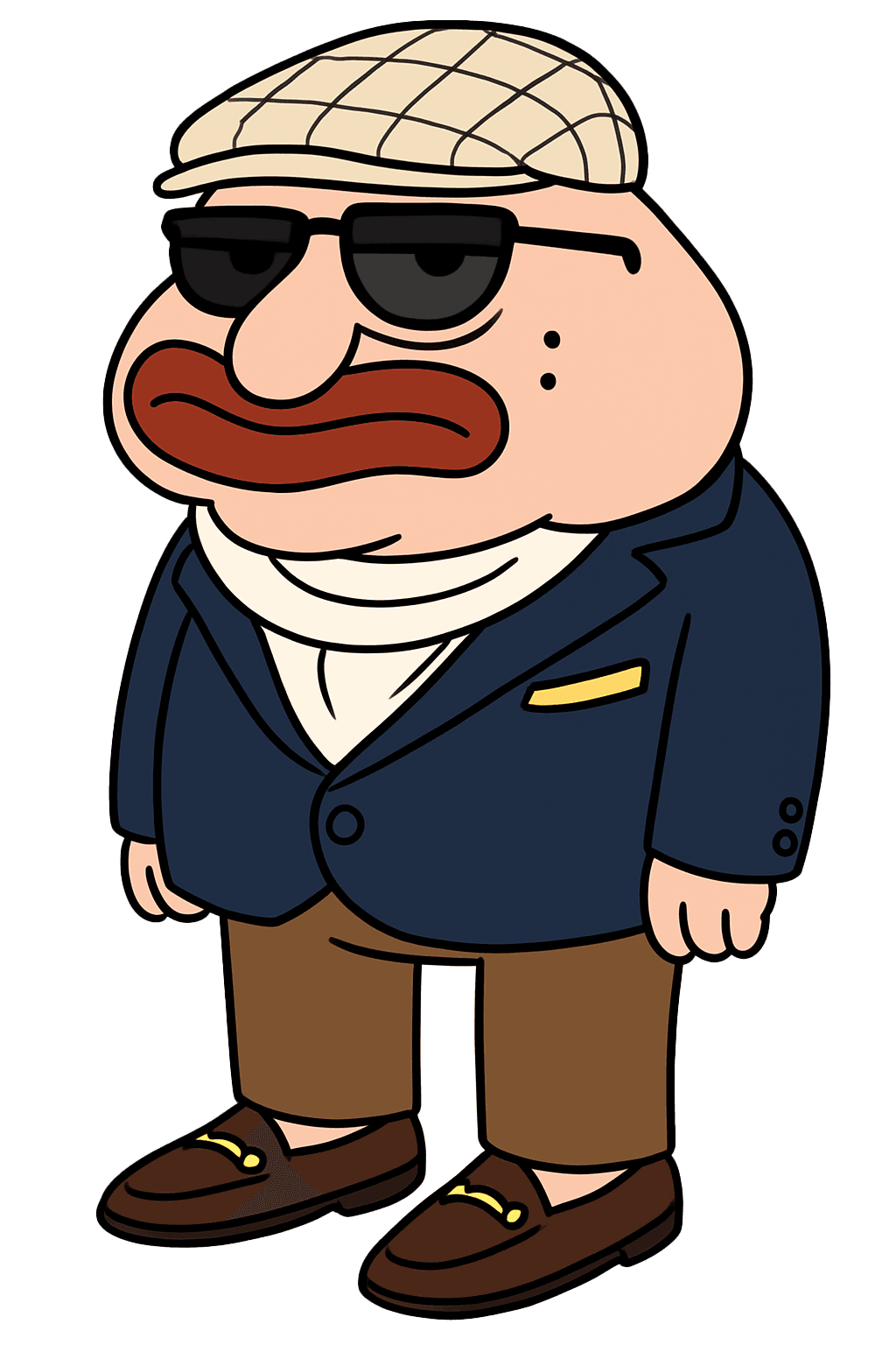 illustration of a purse shaped character holding coins