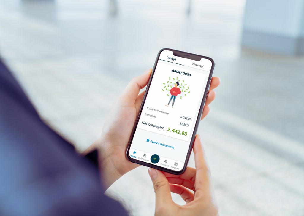 schermata dell’app Fluida dove si vede l’anteprima dell’importo della busta paga
