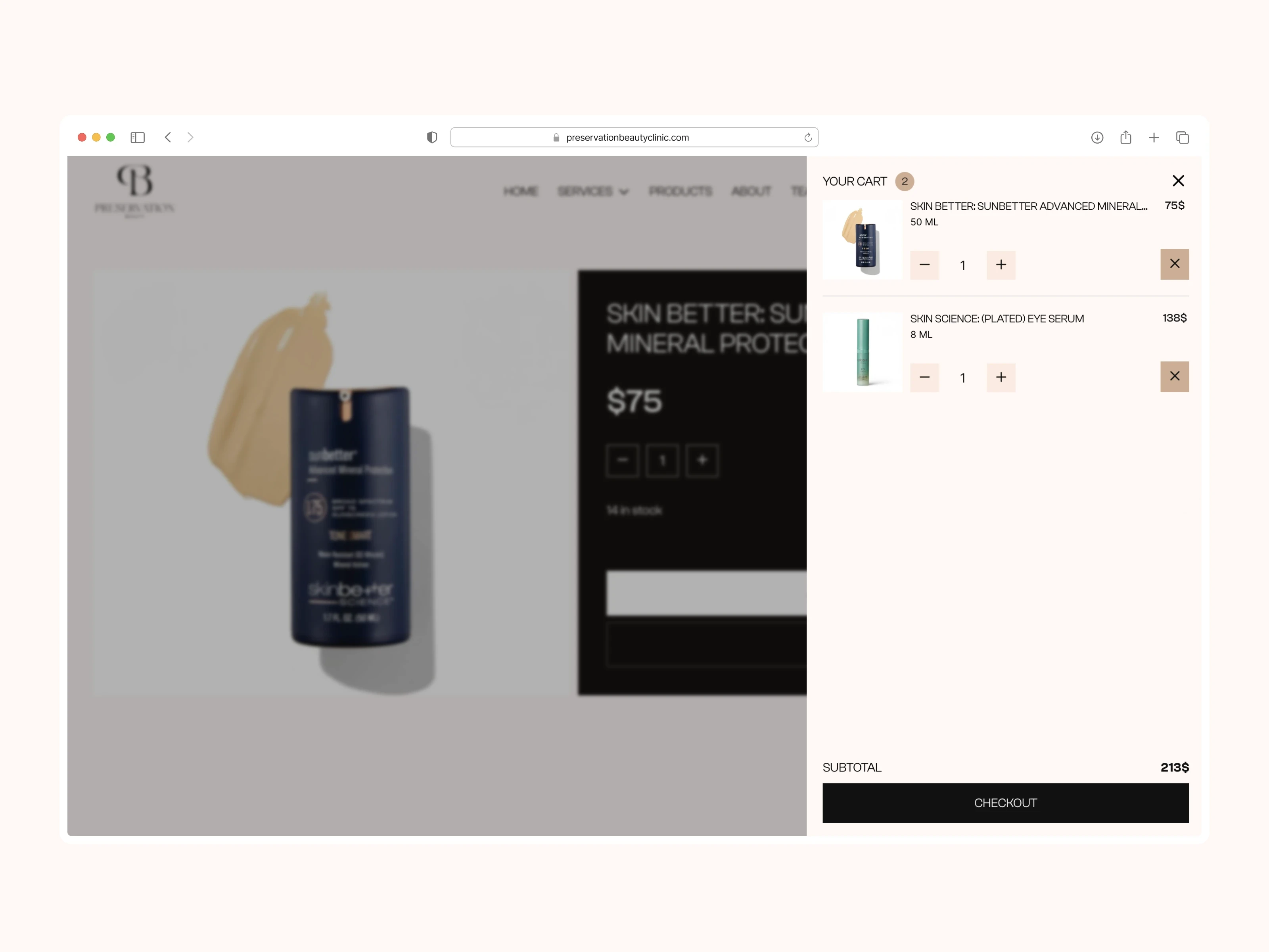 Cart Page Order summary & edit
