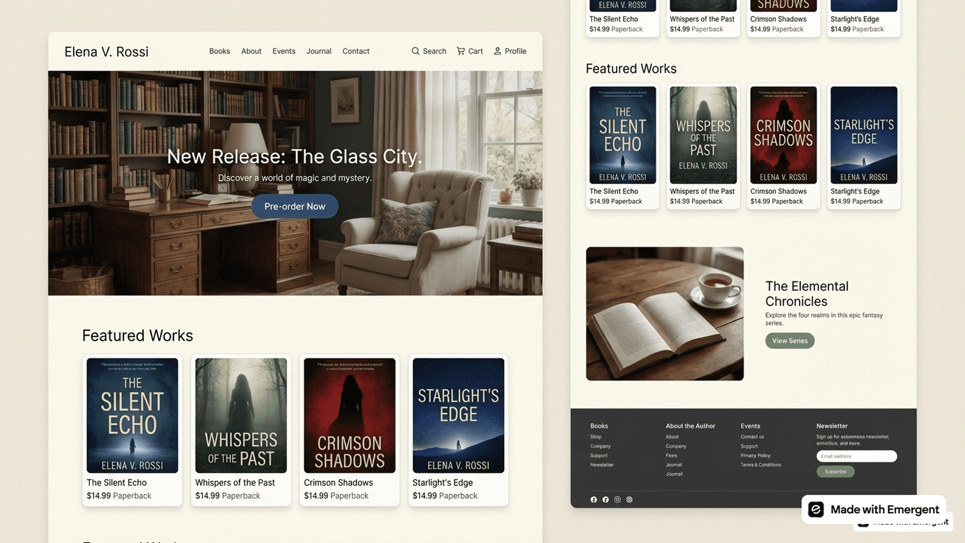 author website made with emergent