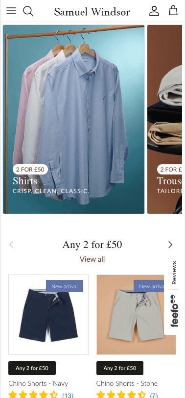 Screenshot of the Clothing Mix & Match Page on Samuel Windsor's website