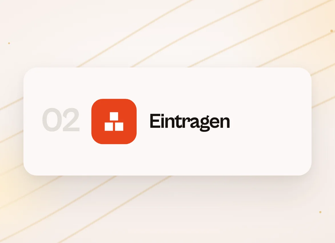 Kachel 02 Eintragen mit Bausteinsymbol