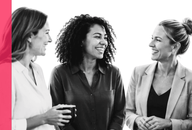 Women discussing a partnership at a café table