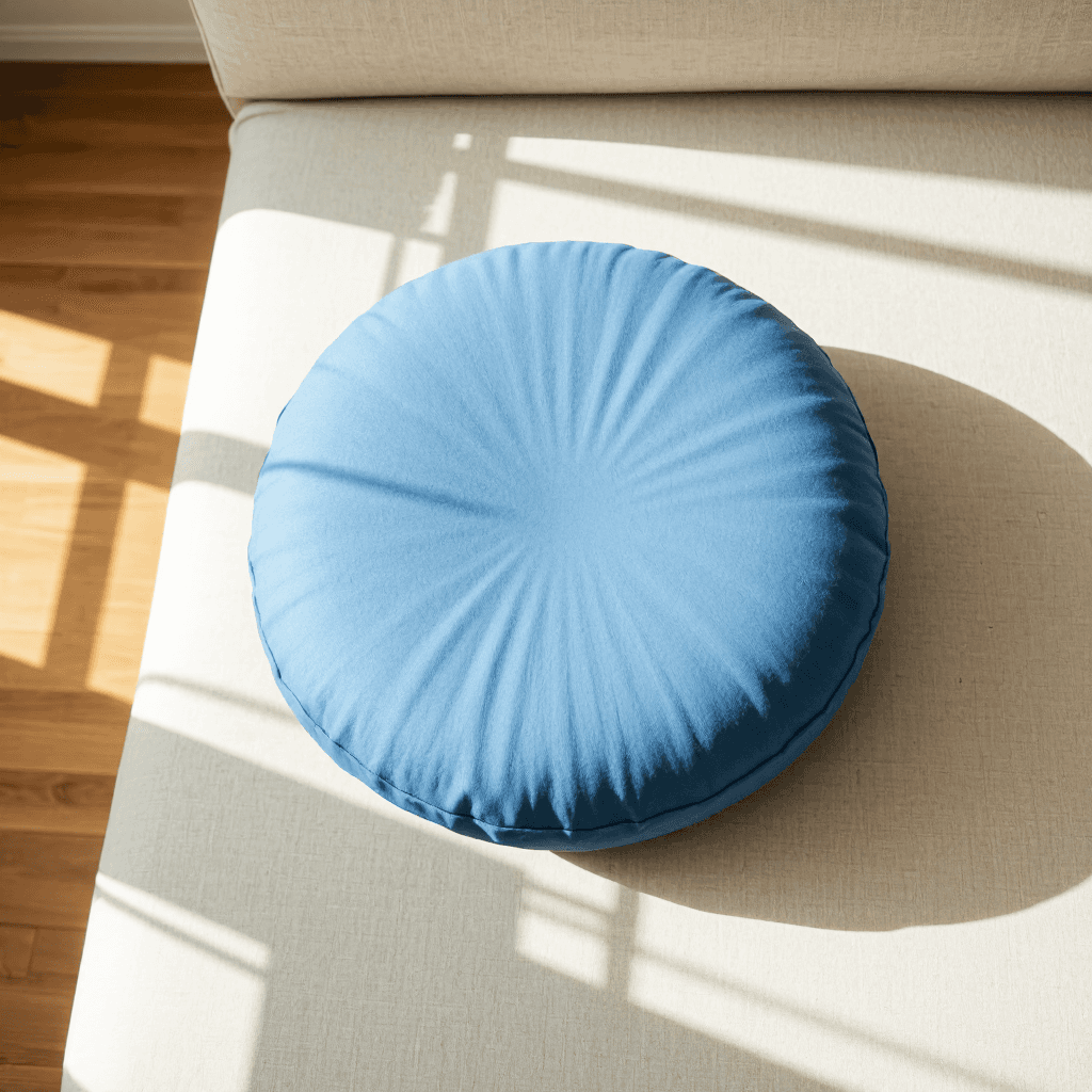 product photography of a cylindrical cushion for support or decoration