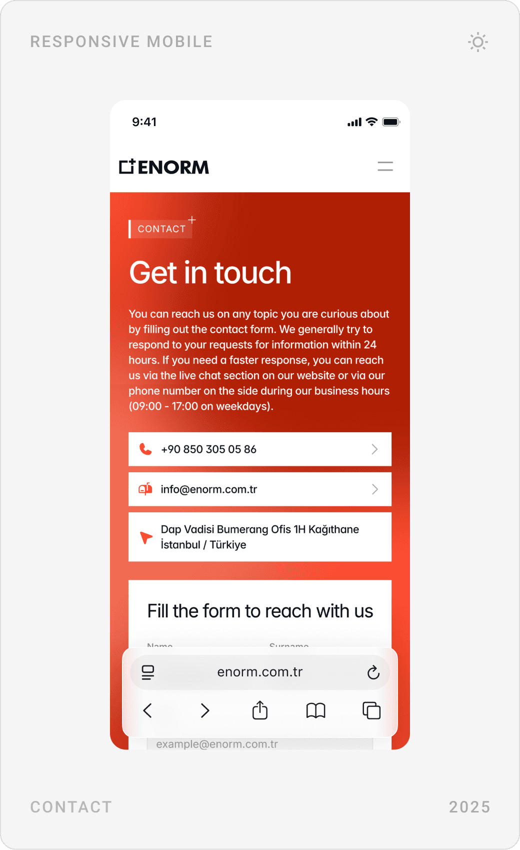 Modern Corporate Contact Mobile Design