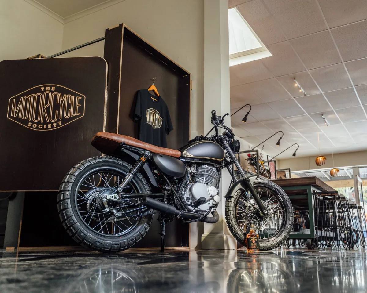 Motorcycle being repaired at The Motorcycle Society