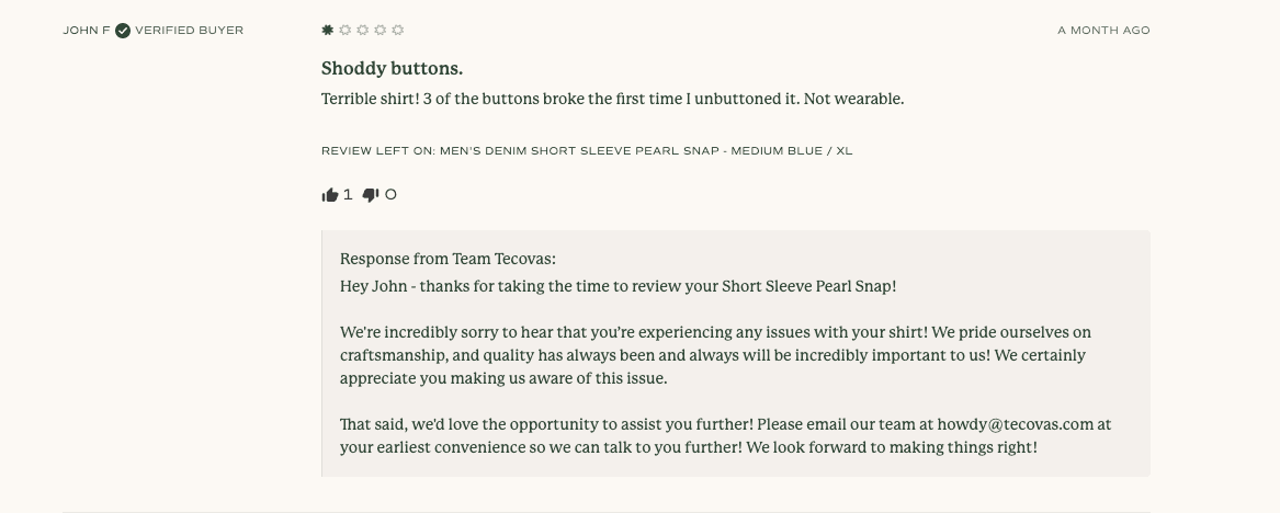 Tecovas denim t-shirt review