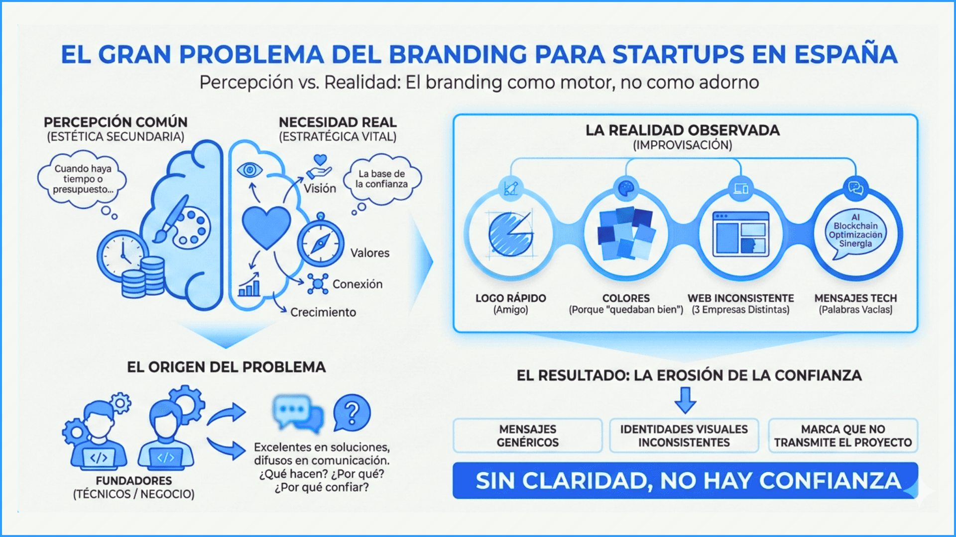 Gráfico: PERCEPCIÓN VS REALIDAD. Branding Cómo motor