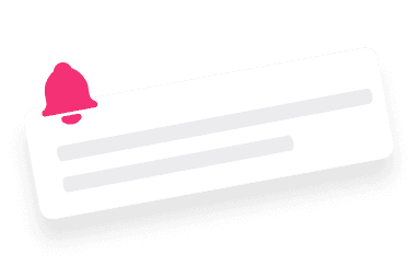 Notification bell icon with a message alert.