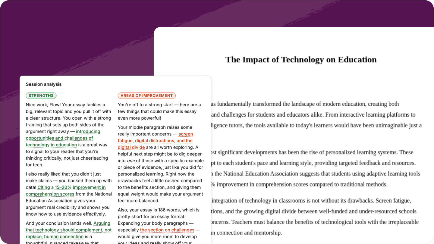 Image of file uploaded document with feedback