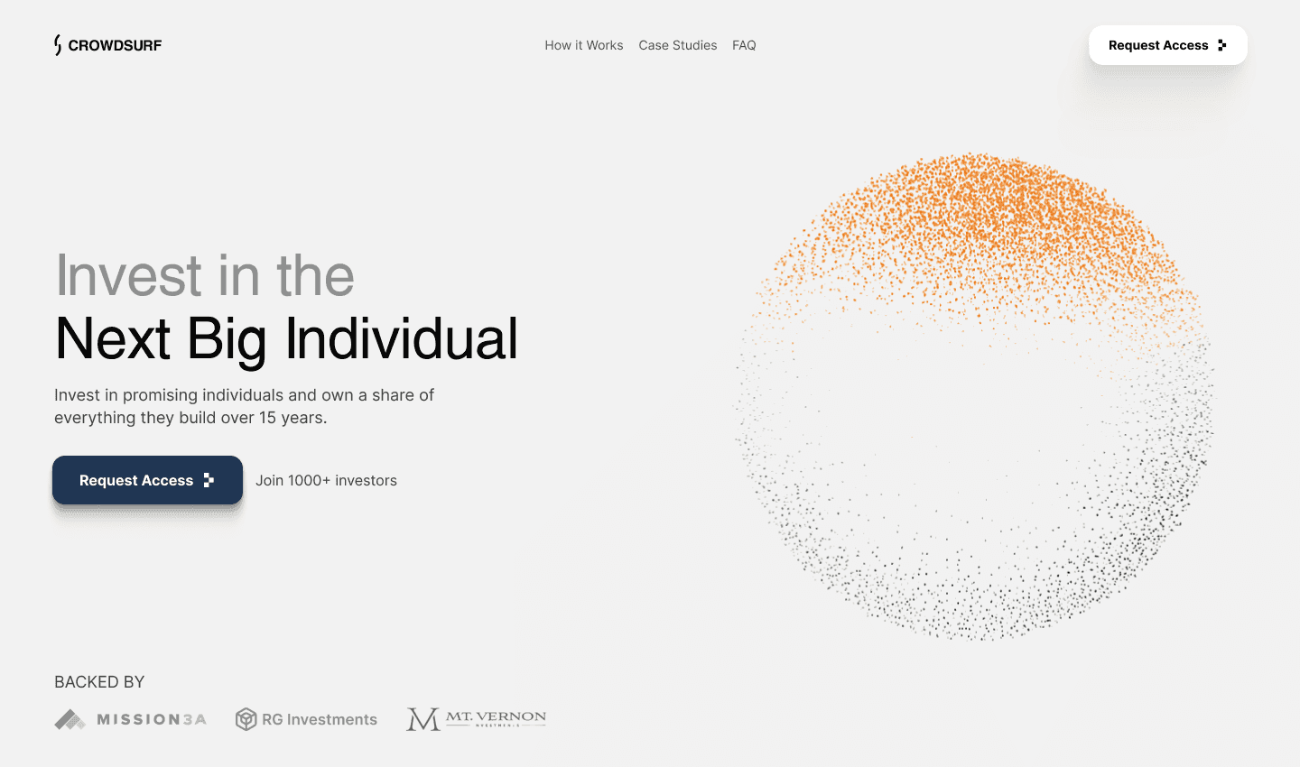 A clean, modern website layout featuring the phrase "Be Your Big Individual" with a circular graphic.