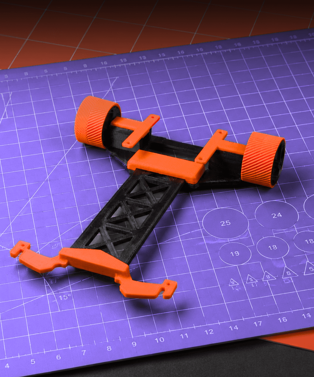 Basic LFR chassis on purple cutting mat