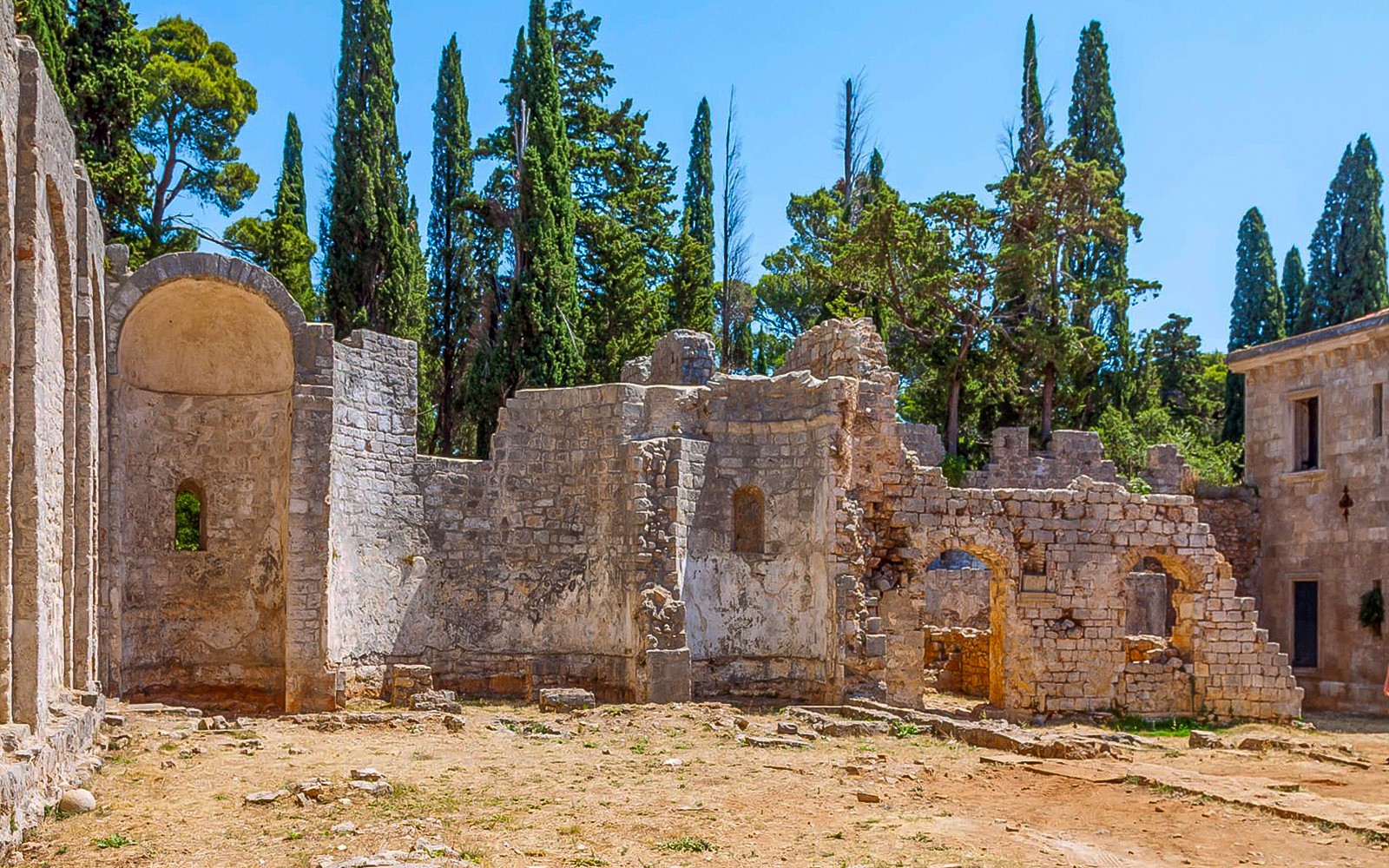 View inside Lokrum monastery