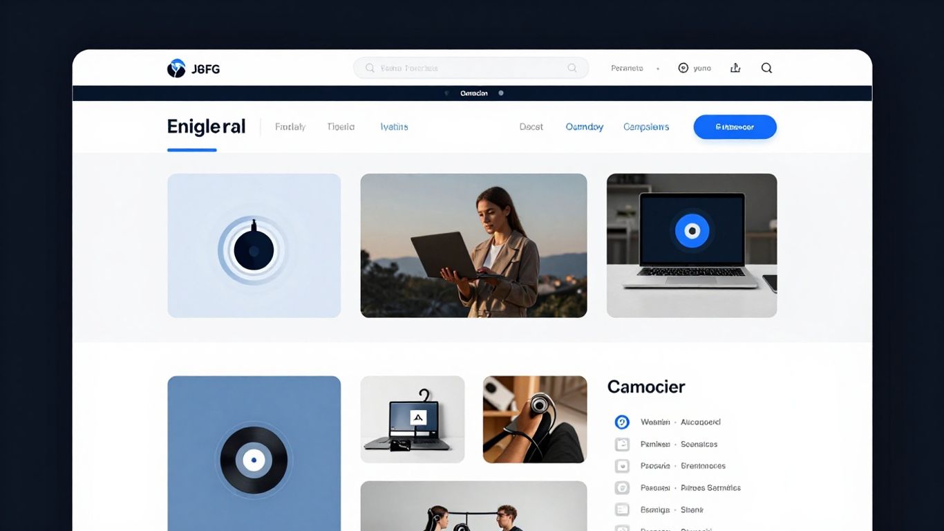 A clean website dashboard layout showing smart automation tools and modular components