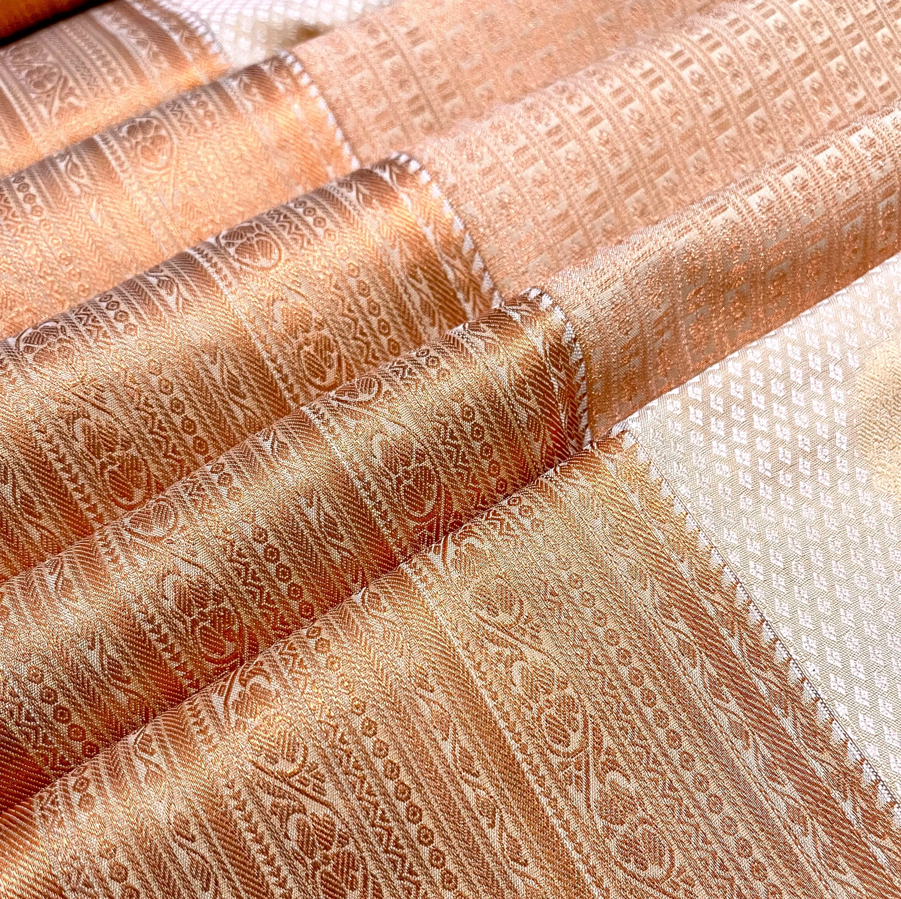 Ivory With Antique Gold Border Semi Kanchivaram Art Silk Saree